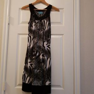 Abstract animal print halter dress